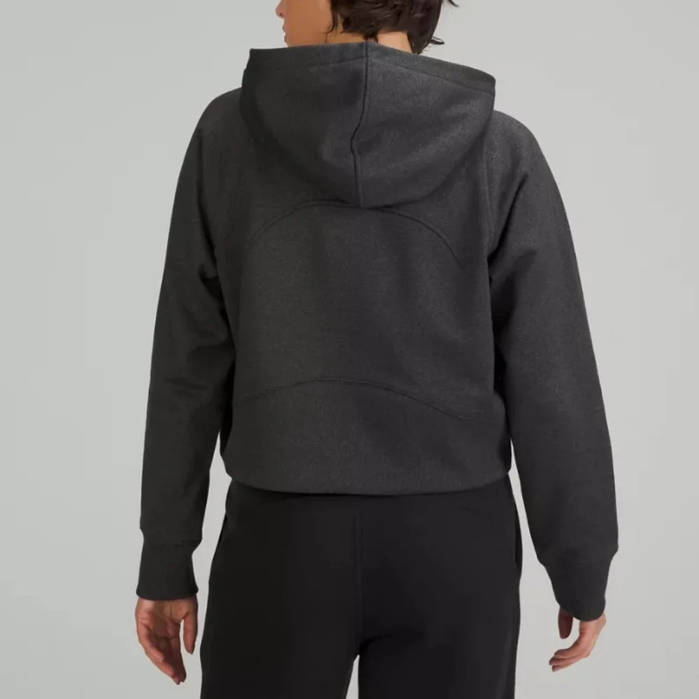 Lululemon Loungeful Cropped Hoodie Spark Black Gray Pullover Shirt